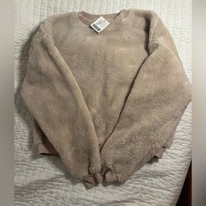 BDG Tan Fuzzy Crew Neck Sweater